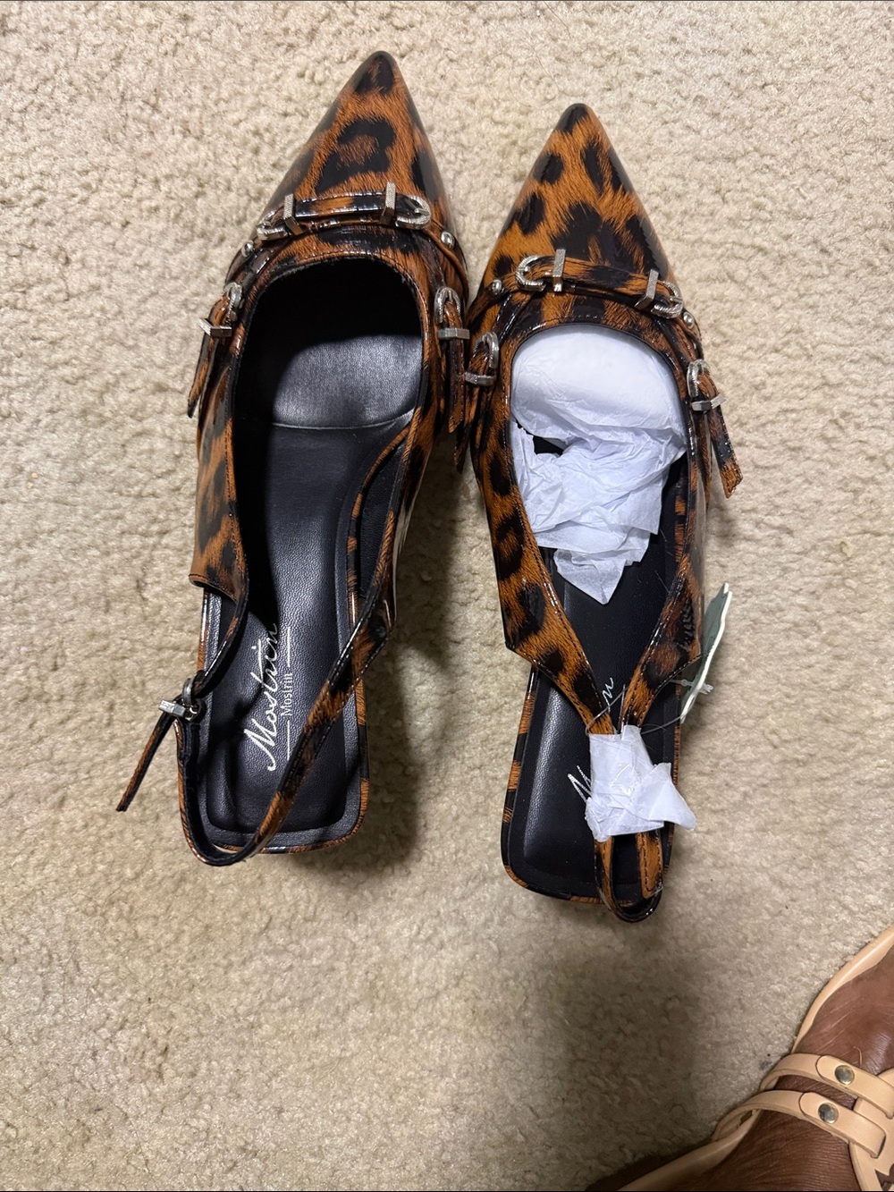 Maurices Leopard Print Pointed Slingback Flats in Brown and Black